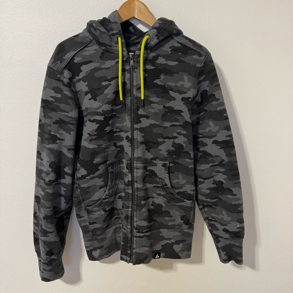 American Giant Relaxed Classic Full Zip Hoodie Charcoal Camo Heavyweight-Small